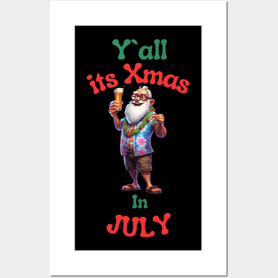 Santa Claus Christmas in July Posters and Art